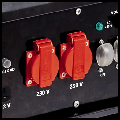 Einhell Generador eléctrico (gasolina) TC-PG 65/E5 (potencia permanente 3,2 kW a 230 V y 3,6 kW a 400 V, 13 A corriente nominal a 230 V, 25 L depósito para gasolina super E5)