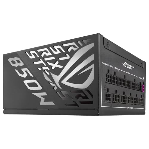 ASUS ROG Strix 850W Platinum - Fuente de alimentación Totalmente Modular, 80 Plus Platinum, ATX 3.1, GAN MOSFET, GPU-First Intelligent Voltage Stabilizer, 10 años de Cobertura