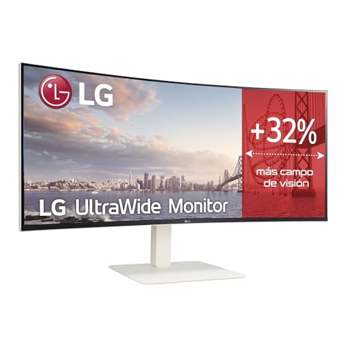 LG 38WR85QC-W - Monitor Ultrawide WQHD+ (3840x1600), Panel Curvo, Pantalla IPS, 144Hz, 21:9, Display, HDR600, USB-C, HDMI 2.1, Blanco