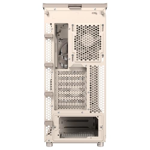 ASUS ProArt PA401 Wood Edition - Chasis ATX con Panel de Metal, Compatible con GPU de 314mm, Compatible con radiadores de 240 mm, Dos Ventiladores de 160mm, Soporte de PSU extraíble - Beige