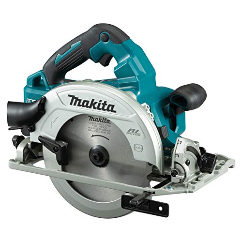 Makita DHS783ZJU - Sierra de mano con batería (hoja de sierra de 190 mm de diámetro, lámpara LED, con función de arranque automático, dimensiones: 755 x 450 x 488 mm), color azul