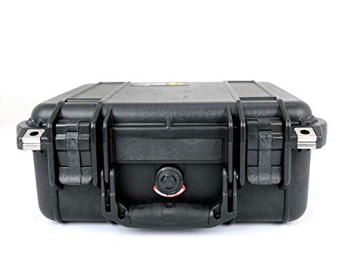 PELI 1400 Maleta ultra resistente para cámaras DSLR reflex, iluminación, objetivos y cargadores, IP67 estanca e impermeable al polvo, 9L de capacidad, fabricada en Alemania, sin espuma, color negro