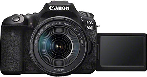 Canon EOS 90D - Cámara Réflex de 32.5 MP (Sensor APS-C, 45 Puntos AF, Disparos de 10fps, EOS Movie 4k+Full HD, Wi-fi, Bluetooth) Negro - Kit Cuerpo con Objetivo EF-S 18-135mm f/3.5-5.6 IS USM