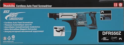 Makita DFR550Z Atornillador autoalimentado Batería 1/4" 18V Solo cuerpo LXT
