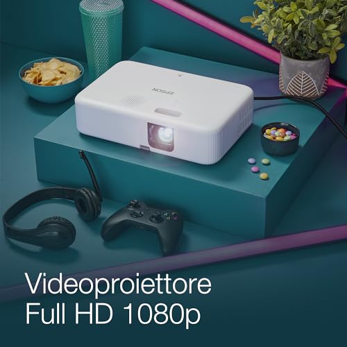 Epson CO-FH02, Proyector Full HD, 3000 lúmenes, Android TV, Lámpara Larga Duración: 12000 Horas, Altavoz Integrado y Tecnología 3LCD