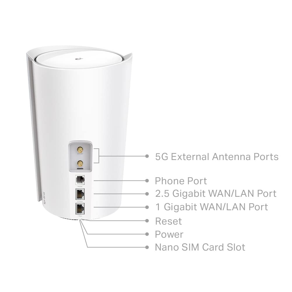 TP-Link Deco X80-5g (1 Pack) - WiFi AI Mesh AX6000 Mbps,Dual-Band, Sistema WiFi 6, ultrarrápida, 2xPuerto Gigabit, Fácil Instalación, Compatible con Routers de Fibra,Soporte Volte/VoIP