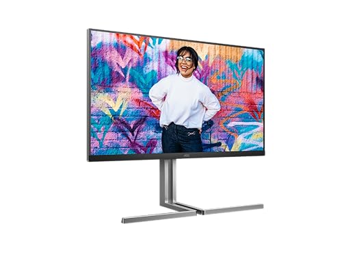 AOC U32U3CV - Monitor UHD Nano IPS de 32 Pulgadas, Altura Regulable, Altavoces, HDR400 (3840x2160, 60 Hz, 4K, 2X HDMI, DisplayPort, USB-C (96W PD), USB Hub) Negro