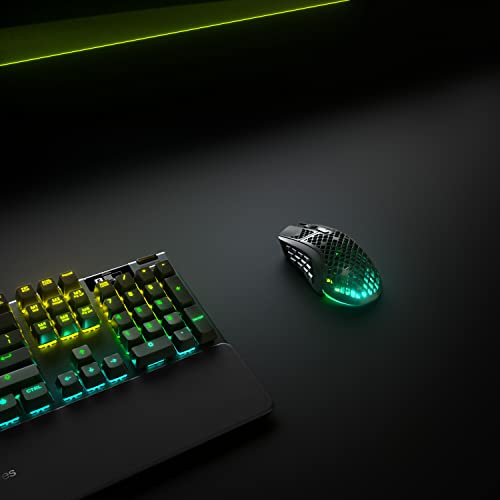 SteelSeries Aerox 9 Wireless - Ratón gaming RGB - Ultraligero resiste al agua - 18 botones - Bluetooth/2,4 GHz - Sensor TrueMove Air 18K DPI