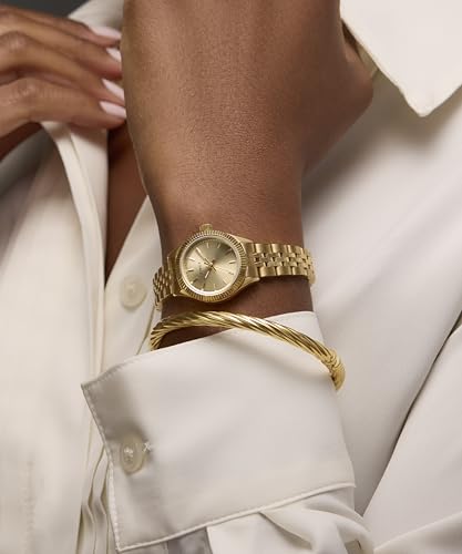 Timex Trend TW2W91000 - Reloj de Mujer 25 mm, Brazalete de Acero Inoxidable en Tono Dorado, Esfera y Caja en Tono Dorado