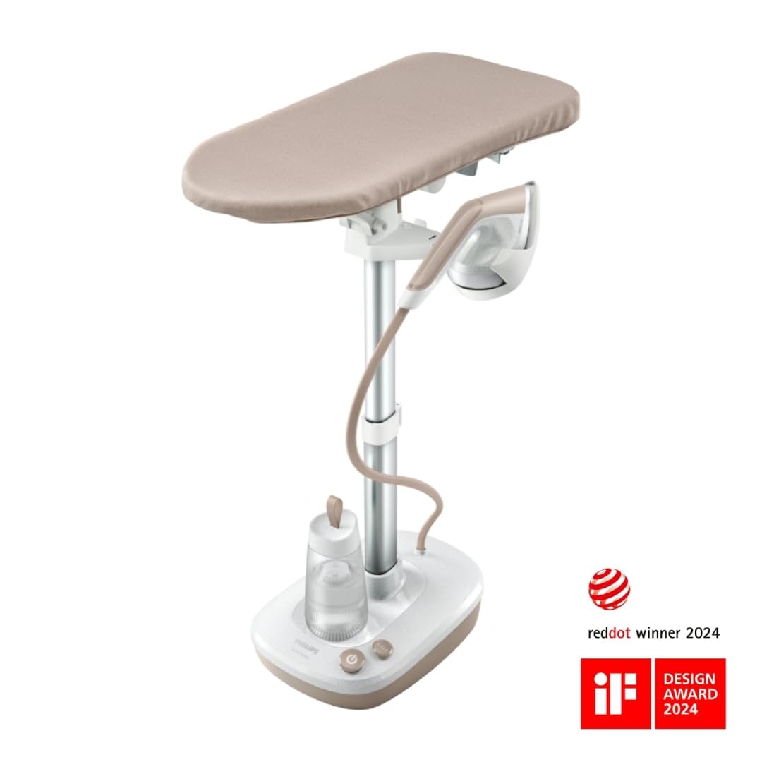 Philips Serie 6000 Plancha All in One - Tabla multiposición, Tecnología sin quemaduras garantizadas, 1800W, Cómodos botones de pie, Elimina hasta el 99,9% de las bacterias y los ácaros* (AIS6010/10)