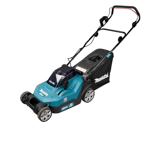 Makita DLM382PM2 - Cortacésped doble de iones de litio LXT de 18 V (36 V) de 38 cm con 2 baterías de 4,0 Ah y cargador de doble puerto