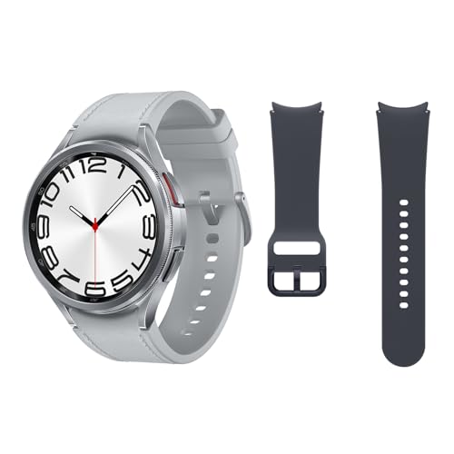 Samsung Galaxy Watch6 Classic 4G LTE, 47 mm + Correa de recambio - Smartwatch, Control de Salud, Seguimiento Deportivo, Batería de Carga Rápida, Plateado (Versión Española)