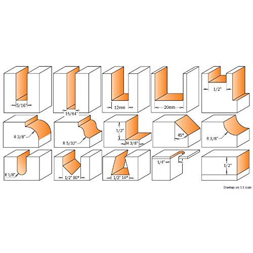 CMT Orange Tools 900.001.00 - Estuche 15 fresas rectas y perfil. s 8 hw dx