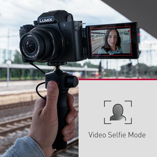 Panasonic Lumix DC-G100DKEGK Cámara Micro Cuatro Tercios Sin Espejo con Lente Lumix G Vario F3.5-5.6, 20.3MP, Vídeo 4K 30p y FHD 60, Cámara Vlogging, Monitor Ángulo Libre, USB-C, Negro
