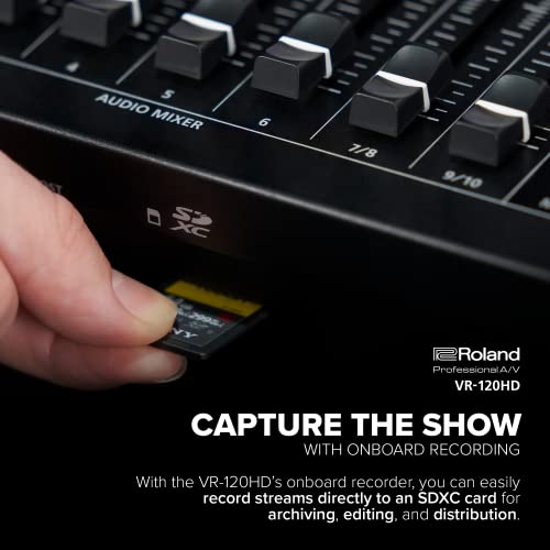 Mezclador AV para streaming directo Roland VR-120HD | Mezclador portátil profesional para eventos híbridos con un único operador | Gran automatización | Efectos avanzados | Compatibilidad con PTZ
