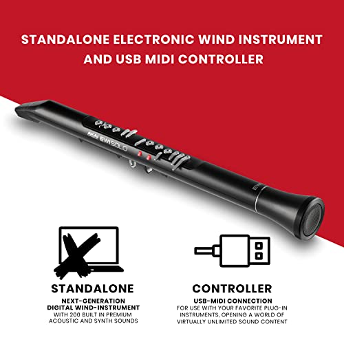 AKAI Professional EWI Solo - instrumento electrónico de viento con altavoz incorporado, batería recargable, 200 sonidos y conectividad MIDI USB