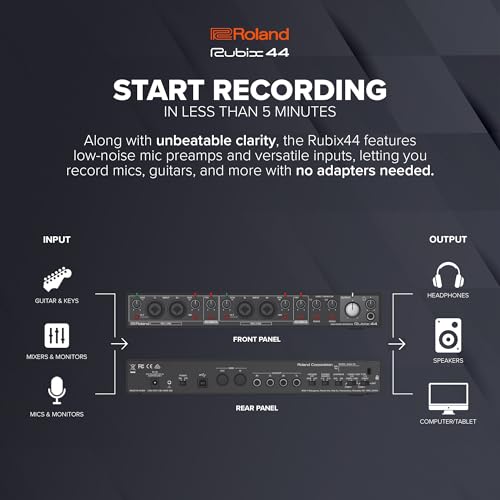Interfaz de alta resolución con 4 entradas y 4 salidas Roland RUBIX44 — La solución de alta resolución para producción musical personal