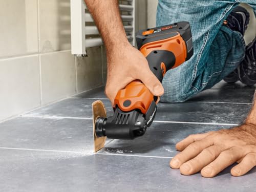 FEIN Multimaster a batería AMM 500 Plus Top 4.0 Ah AS, MultiTool con rápida velocidad, más de 30 accesorios para serrar en madera, metal y lijar, Compatible con baterías AMPShare/Bosch Professional