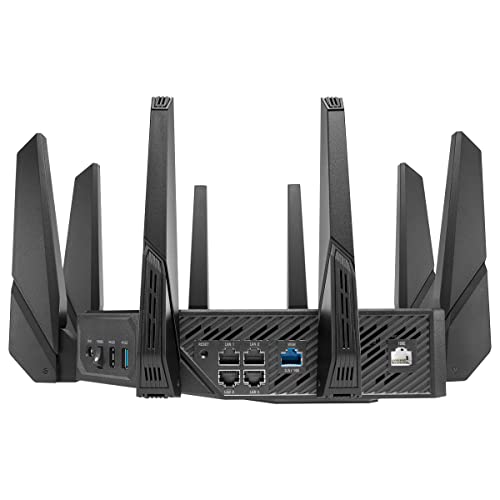 ASUS ROG Rapture GT-AX11000 Pro - Router Gaming WiFi 6 extensible de triple banda, puertos 10G y 2.5G, ASUS RangeBoost Plus, triple nivel de aceleración de juegos, seguridad de red, AiMesh