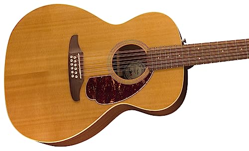 Fender Villager 12-String Aged Natural WN Tortoiseshell Pickguard 12-String Electro-Acoustic Guitar with Gig Bag