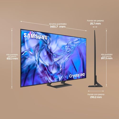 SAMSUNG TV Crystal UHD 4K 2024 75DU8505 Smart TV de 75" con Colores increíbles, el Mejor Smart TV, Peana con Altura Ajustable y Q-Symphony