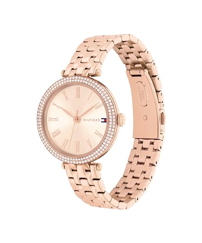 Tommy Hilfiger Reloj con Movimiento de Cuarzo de Tres Manecillas para Mujer con Correa de Acero Inoxidable de Oro Rosa - 1782721