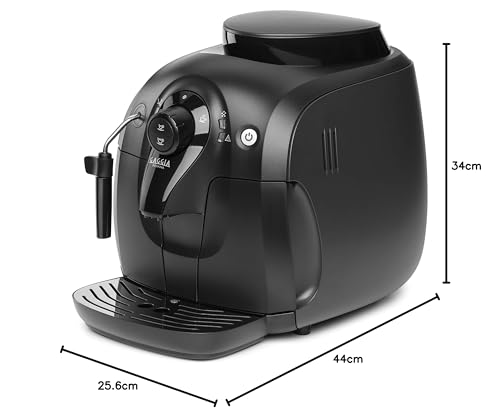 Gaggia Besana, Cafetera Automática para Espresso y Cappuccino, Café en Grano, RI8081, 1400W, Negro, 100% Made in Italy