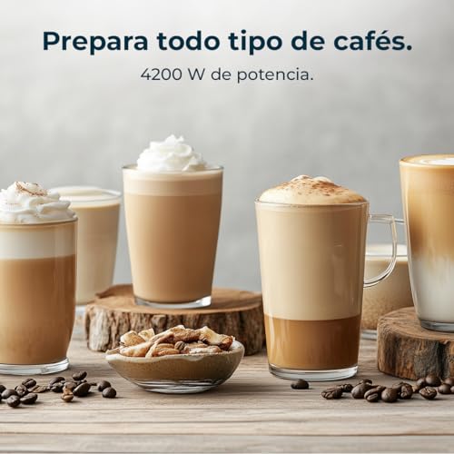 Cecotec Cafetera Express Barista Baristeo Mattina 2X. 4200W, Bomba Rotatoria 9 Bares, Caldera Triple, Pantalla Pid, Caudalímetro, Doble Manómetro, 4200W, Extracción Crema, Diseño Profesional