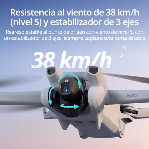 DJI Mini 3 (DJI RC) – Dron Mini con Mando a distancia y cámara, ligero y plegable con vídeo 4K HDR, 38 min de tiempo de vuelo, Grabación vertical y funciones inteligentes, C0