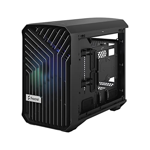 Fractal Design Torrent Nano RGB Black - Light Tint Tempered Glass Side Panels - Open Grille for Maximum Air Intake - 180mm RGB PWM Fan Included - Type C - mATX Airflow Mini Tower PC Gaming Case