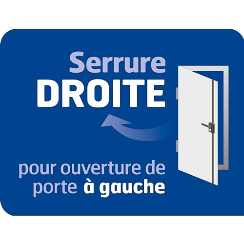 Bricard 74621 - Cerradura vertical multipunto, 3 puntos, blanco, tiro recto, fabricado en Francia