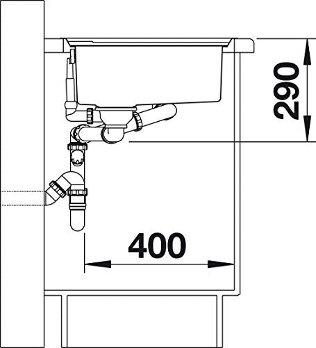 Blanco 4020684658584 Fregadero de cocina de acero inoxidable, 60 cm Unterschrank
