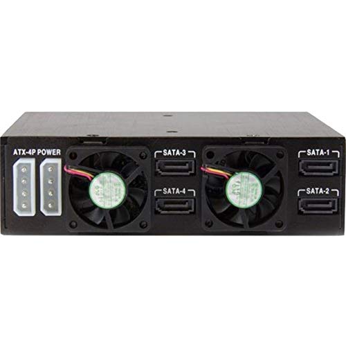 StarTech.com Backplane Rack Móvil de 4 Bahías para Unidades de Disco SATA/SAS de 2,5 Pulgadas - Intercambio en Caliente de SSDs o HDDs de 5 a 15mm - Compatible con SAS II y SATA III (SATSASBP425)