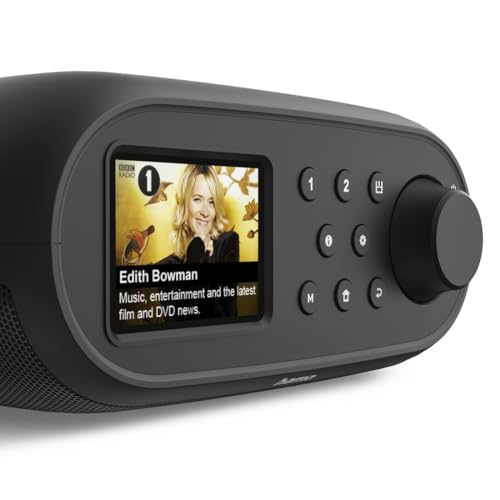 Hama | Radio Digital Internet Dab+/FM + Bluetooth RX + Wi‑Fi 2,4/5 GHz + Spotify Connect – Receptor Bluetooth – Despertador Doble – Negro