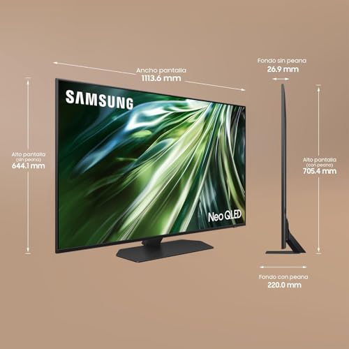 SAMSUNG TV 50 Pulgadas Neo QLED QN90D 4K Mini LED con Resolución 4K Mejorada, Procesador NQ4 AI Gen2 con Inteligencia Artificial, Dolby Atmos, Q-Symphony y Motion Xcelerator 144 Hz