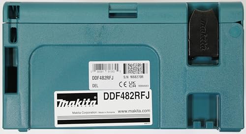 Makita DDF482RFJ drill Negro, Azul 1900 RPM 1,5 kg - Taladro eléctrico (1900 RPM, 1,3 cm, 3,8 cm, 36 Nm, 62 Nm, 600 RPM)