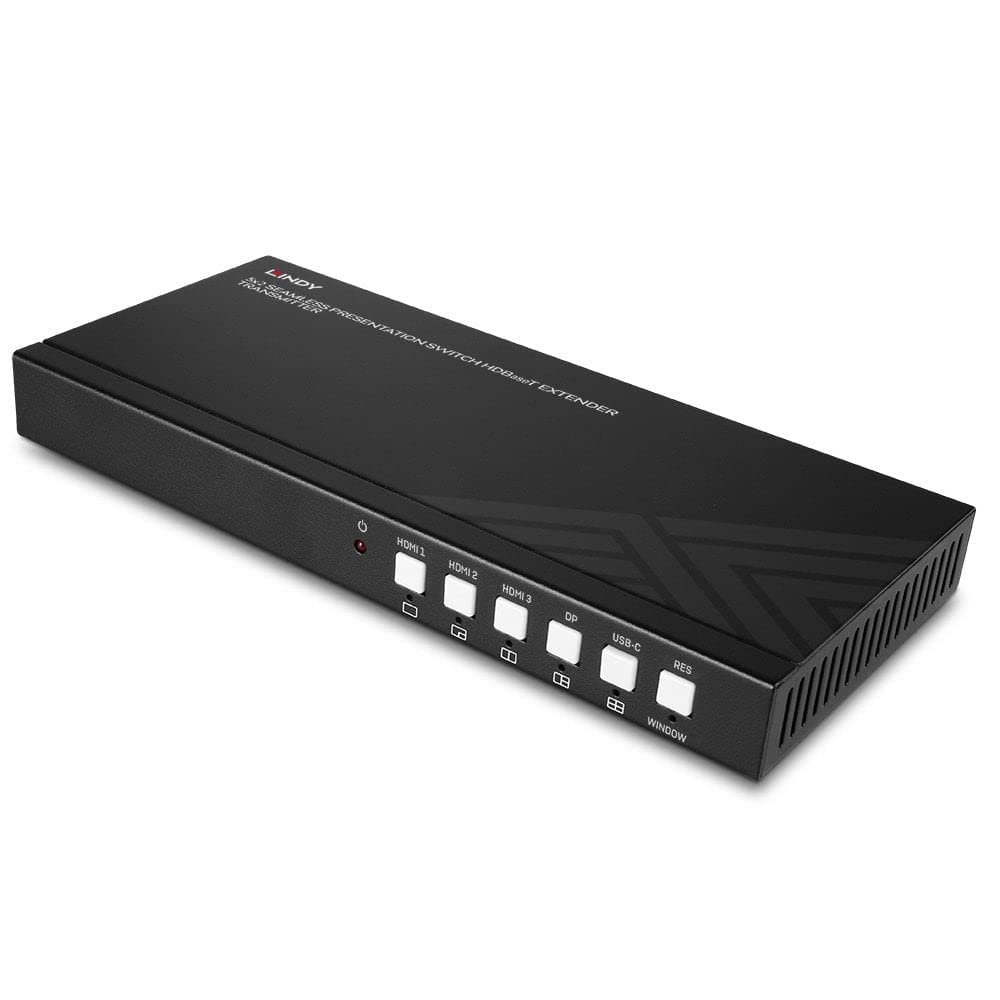Lindy 38338 Extensor y conmutador Fluido HDBaseT de 5 Puertos, transmisor
