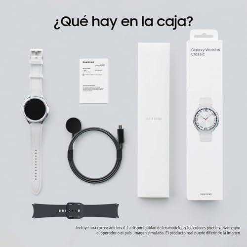 Samsung Galaxy Watch6 Classic 4G LTE, 47 mm + Correa de recambio - Smartwatch, Control de Salud, Seguimiento Deportivo, Batería de Carga Rápida, Plateado (Versión Española)