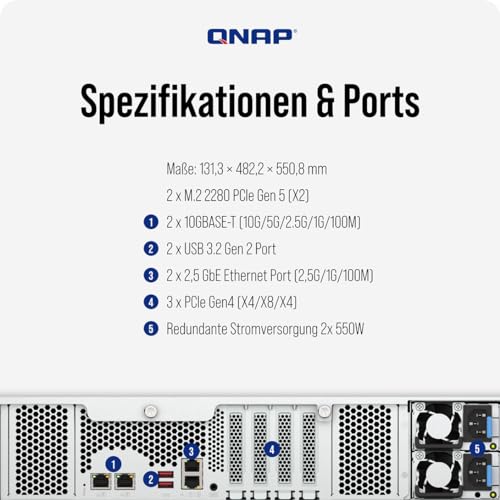 QNAP TS-H1277AXU-RP NAS Rack (2 U) Ethernet/LAN Noir E-2136