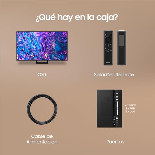 SAMSUNG TV QLED 4K 2024 65Q70D Smart TV de 65" con más de 1.000 Millones de Colores, el Mejor Smart TV, GANA Las partidas a 120Hz y Escucha Todos los Altavoces con Q-Symphony
