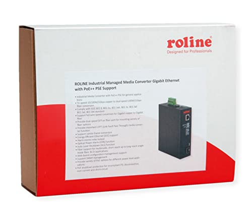 Roline Industrial Converter Gigabit Ethernet - Fibra de Doble Velocidad 100/1000, con función PoE