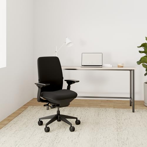 Steelcase Amia, silla de oficina ergonómica con sujeción lumbar regulable en altura y brazos regulables Ónix