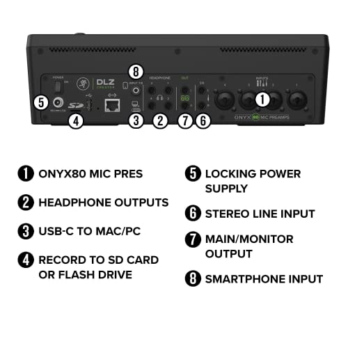 MACKIE DLZ Creator mezclador digital adaptable para podcasting, streaming y YouTube con modos de usuario, tecnología Mix Agent, Auto Mix y previos de micro Onyx80
