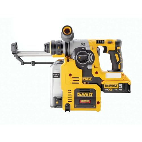 DeWalt DCH275P2-QW 18V - XR LI-ION - Martillo Electroneumático sin escobillas XR 18V SDS Plus 2,1J Li-Ion 5,0Ah QCC + Sistema de extracción de polvo