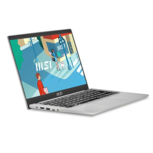 MSI Modern 14 C13M-447XES - Ordenador portátil Ultraligero 14" FHD (Raptor Lake i5-1335U, 16 RAM, 512GB SSD, Iris Xe Graphics, Sin Sistema operativo) Urban Silver - Teclado QWERTY español