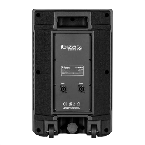 Ibiza - XTK10-MKII - Altavoz SONO pasivo de 10"/25cm - Tweeter de compresión de 25mm - Sistema Bass Reflex - Asa y ruedas - NUEVA VERSIÓN - Negro - Fiestas, Eventos, Discotecas, Conferencias
