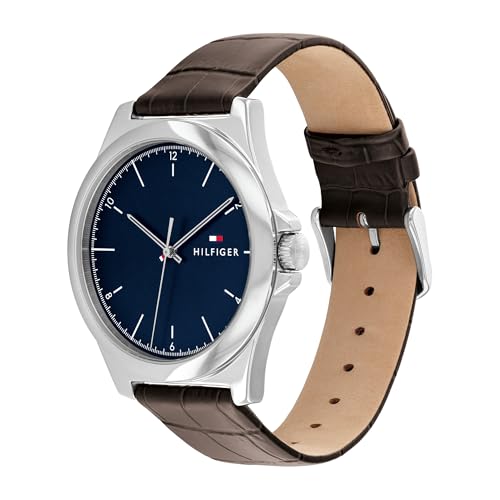 Tommy Hilfiger Reloj Analógico de Cuarzo para hombre con Correa en silicona y en piel