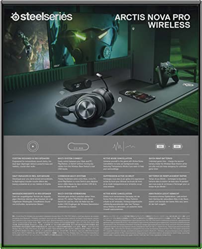 SteelSeries Arctis Nova Pro Wireless X - auriculares gaming multisistema Xbox - Controladores magnéticos de neodimio - Cancelación de ruido - Infinity Power System - Xbox, PC, PS5, PS4, Switch, móvil