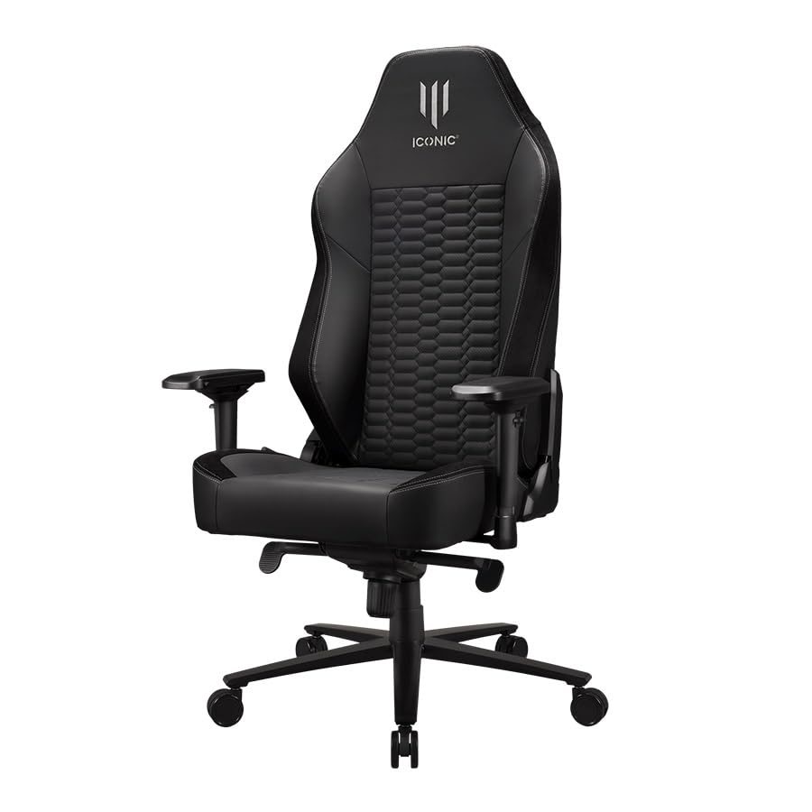 Iconic - Silla Gaming o de Oficina Apollon Classic Black Silver Ghost - Asiento Gamer ergonómico