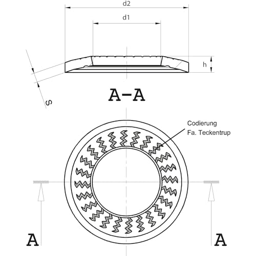TECKENTRUP 076950-554-0000 NSKE M10 Acero Inoxidable 1.4401, Plata